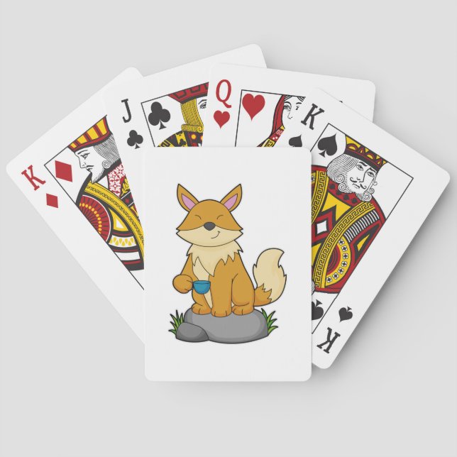 Fox mit Kaffeetasse Spielkarten (Rückseite)