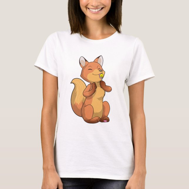 Fox mit Lollipop T-Shirt (Vorderseite)
