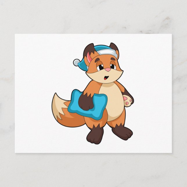 Fox mit Nightcap Postkarte (Vorderseite)