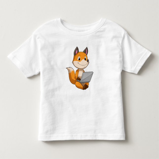 Fox mit Notebook Kleinkind T-shirt (Vorderseite)