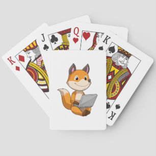 Fox mit Notebook Spielkarten
