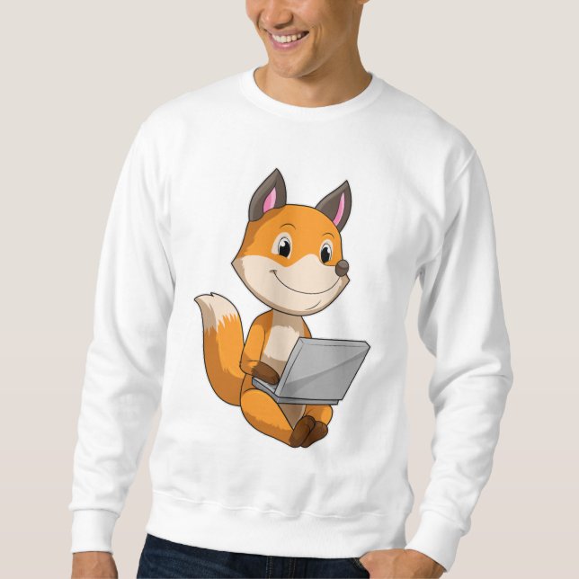 Fox mit Notebook Sweatshirt (Vorderseite)