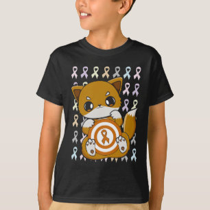 Fox mit orangefarbenem Band für Leukämie-Bewusstse T-Shirt