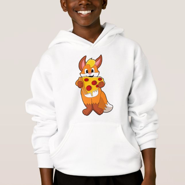 Fox mit Pizza Hoodie (Vorderseite)