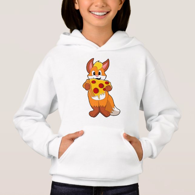 Fox mit Pizza Hoodie (Vorderseite)