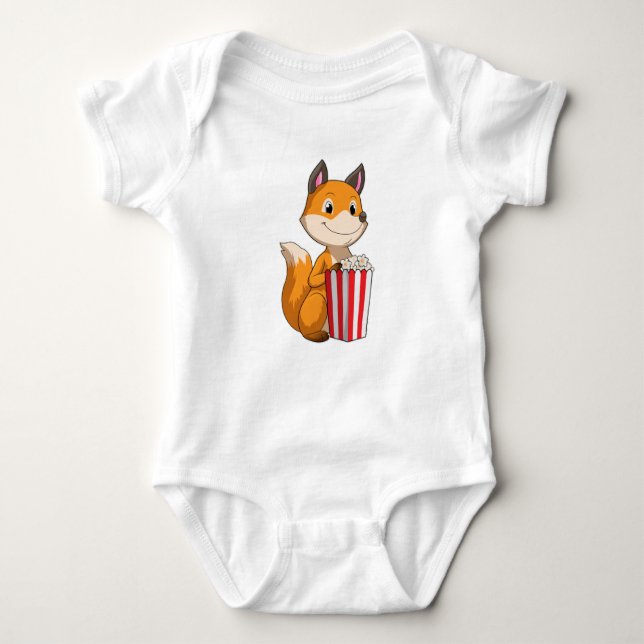 Fox mit Popcorn Baby Strampler (Vorderseite)