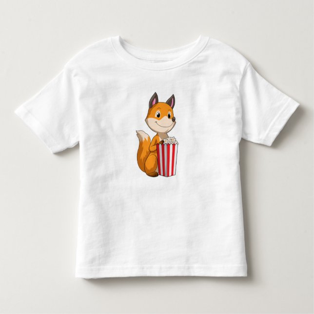 Fox mit Popcorn Kleinkind T-shirt (Vorderseite)
