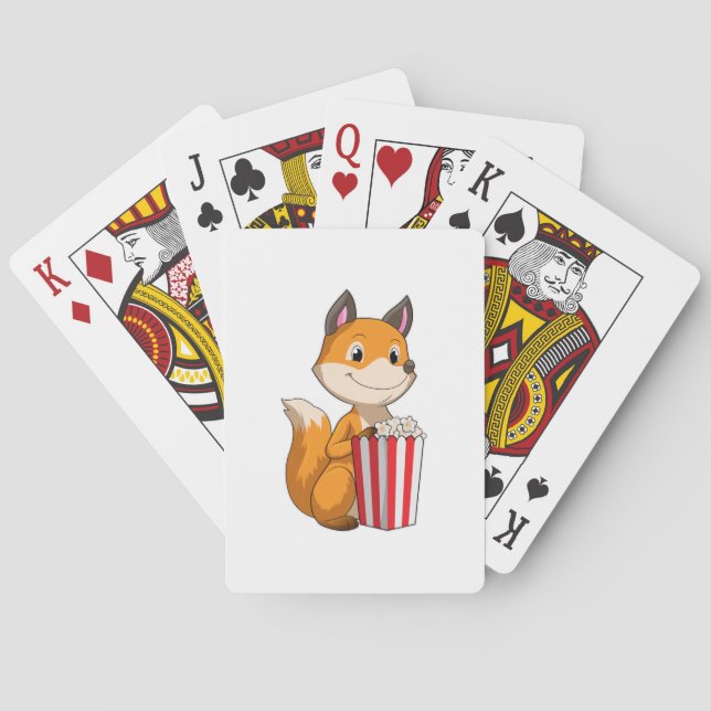 Fox mit Popcorn Spielkarten (Rückseite)