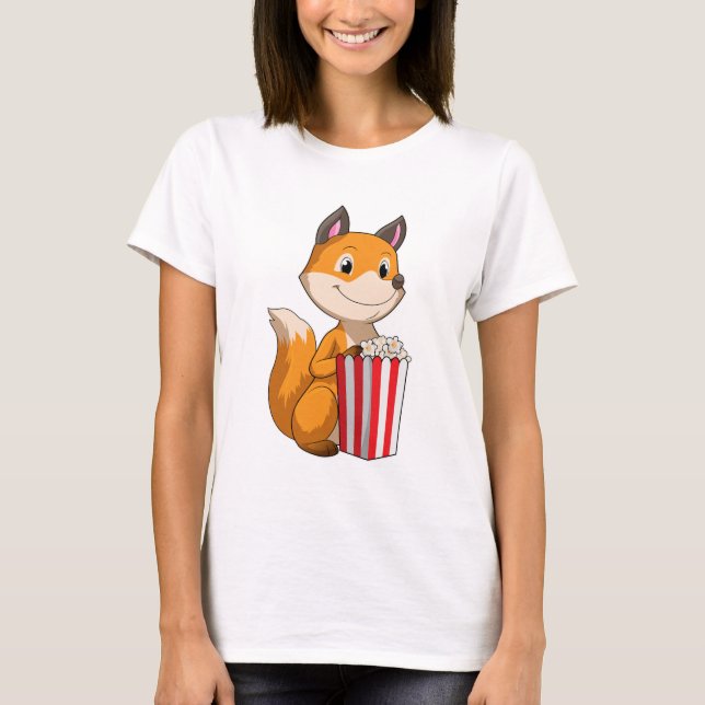 Fox mit Popcorn T-Shirt (Vorderseite)