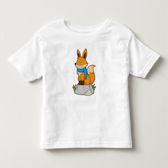 Fox mit Scarf auf Rock Kleinkind T-shirt (Vorderseite)
