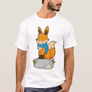 Fox mit Scarf auf Rock T-Shirt