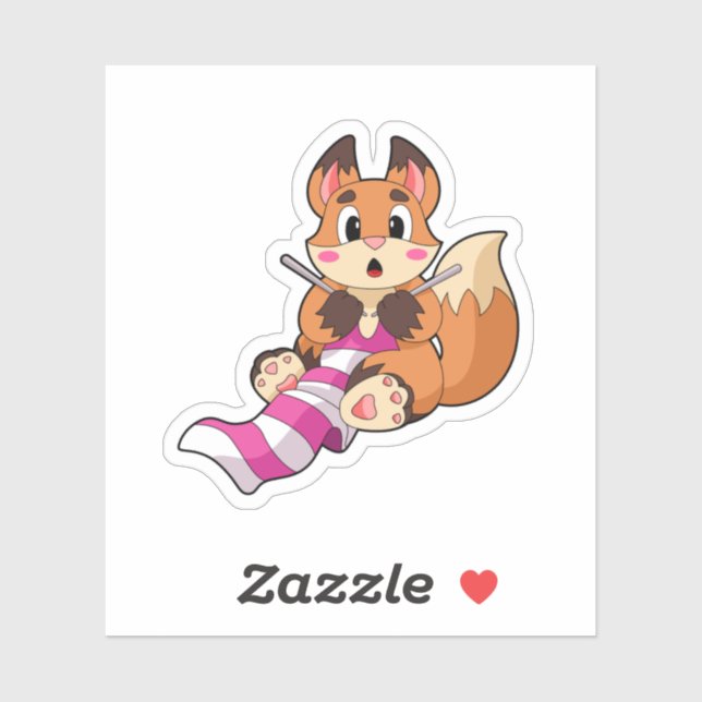 Fox mit Scarf Aufkleber (Blatt)