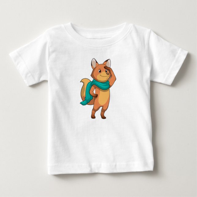 Fox mit Scarf Baby T-shirt (Vorderseite)