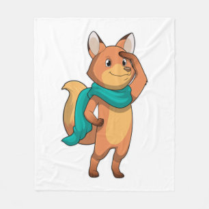 Fox mit Scarf Fleecedecke