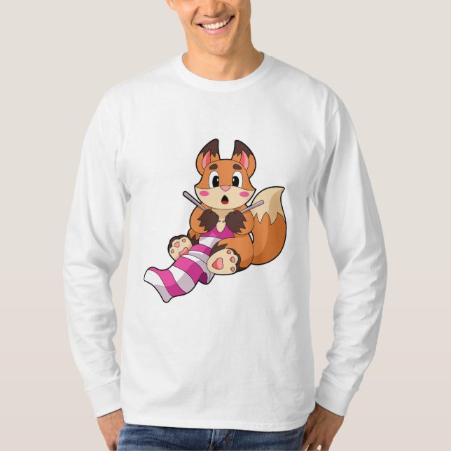 Fox mit Scarf T-Shirt (Vorderseite)