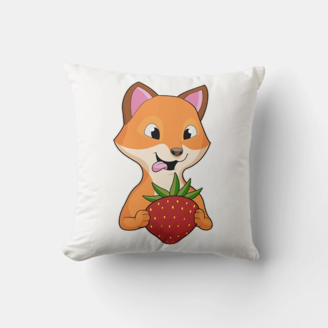 Fox mit Strawberry Kissen (Vorderseite)