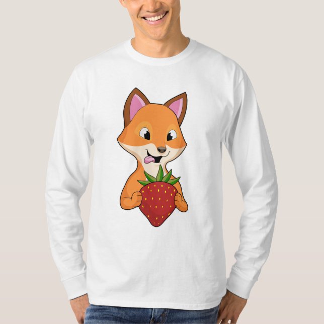 Fox mit Strawberry T-Shirt (Vorderseite)
