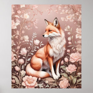 Fox mit traumhaft rosa Blüte Poster