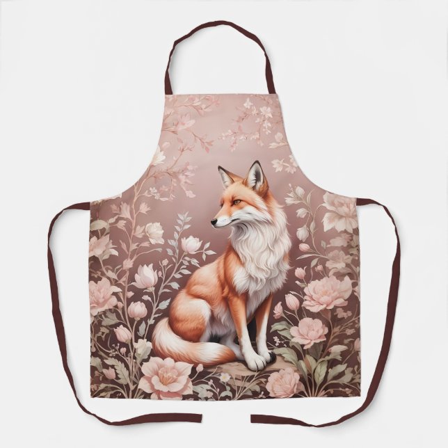 Fox mit traumhaft rosa Blüte Schürze (Vorderseite)