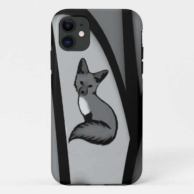 Fox Modern Art Design in Silver Case-Mate iPhone Hülle (Rückseite)