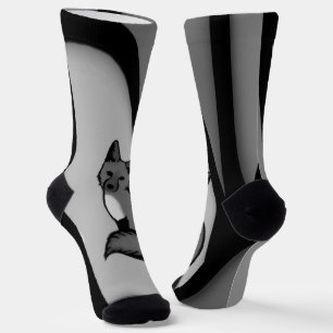 Fox Modern Art Design in Silver Socken