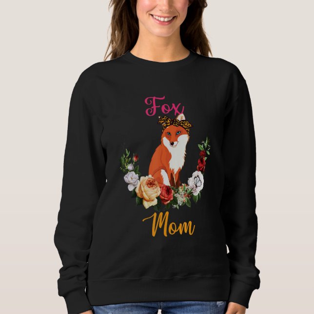 Fox Mom Floral Fox Bow Tie Lover Mother's Day Sweatshirt (Vorderseite)