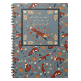 Fox-Muster-Notebook in weichen Herbstfarben Notizblock