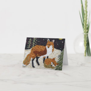 Fox Mutter und Cub Notecard Karte