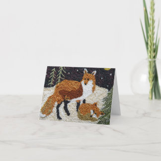 Fox Mutter und Cub Notecard Karte