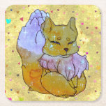 Fox named Dice Rechteckiger Pappuntersetzer<br><div class="desc">The Lucky Charms they are a group of very lucky and cute Friends of Animals with beautiful and colorful patterns spreading luck as they go along the road of happy life journey. Hi I'm a Fox from the universe of luck and my name is Dice just like the lucky Dice...</div>
