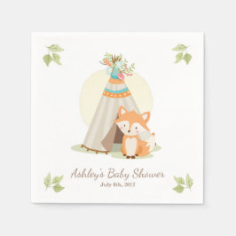 Fox Napkins Woodland Baby Dusche Teepee Pow wow Serviette