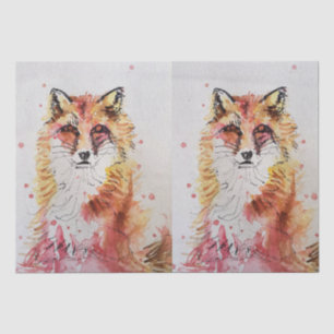 Fox Niedliche rote Wasserfarbe Malerei Art Gewebe Seidenpapier