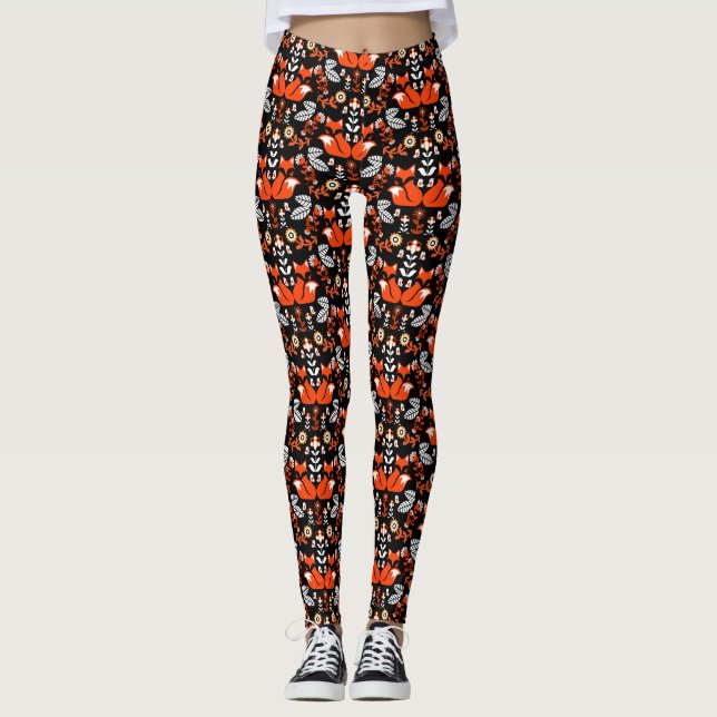 Fox Nordic Skandinavien Folklore Art Leggings (Vorderseite)