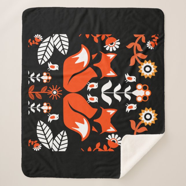 Fox Nordic Skandinavien Folklore Art Sherpadecke (Vorderseite)