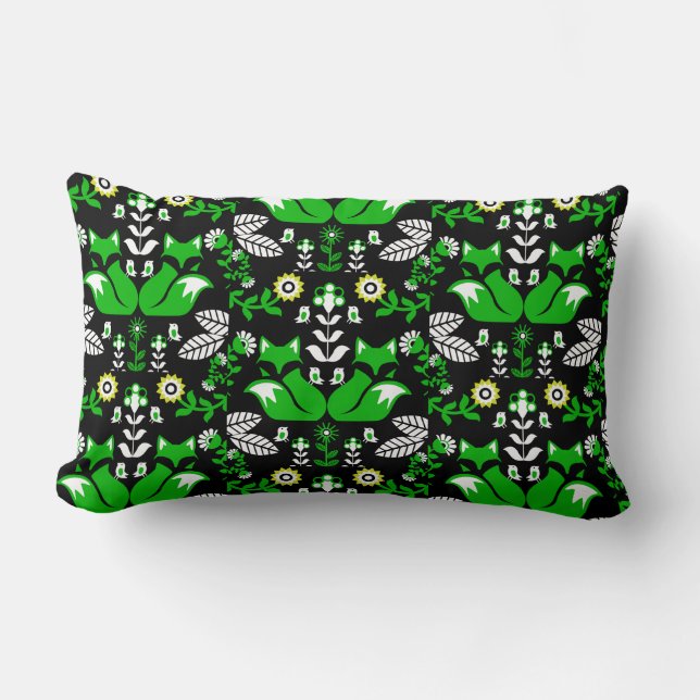 Fox Nordic Skandinavier Folk Art Tableclout Lendenkissen (Vorderseite)
