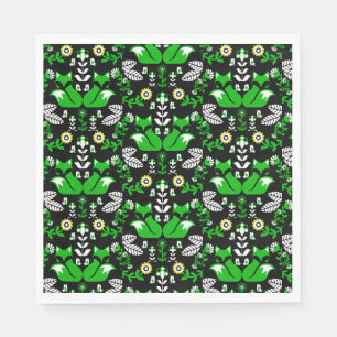 Fox Nordic Skandinavier Folk Art Tableclout Serviette