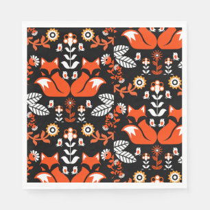 Fox Nordic Skandinavier Folk Art Tableclout Serviette