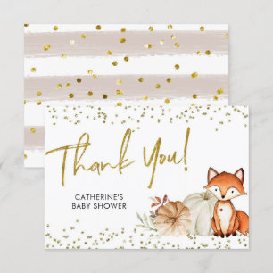 Fox Oh Boy Fall Citrouille Baby shower Carte de re