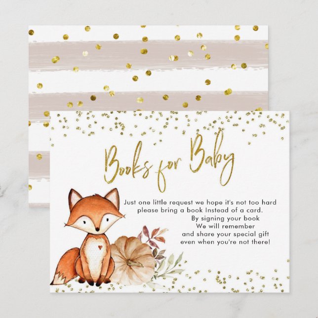Fox Oh Boy Fall Pumpkin Books for Baby Shooter Einladungspostkarte (Vorne/Hinten)