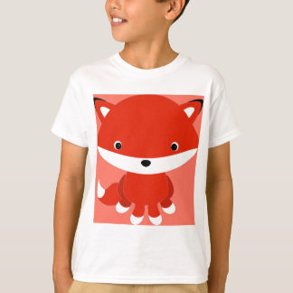 Fox orange de bande dessinée mignonne de T-shirt