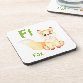Fox personalisieren ABC: Buchstabe F - Ihren Namen Getränkeuntersetzer