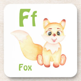 Fox personalisieren ABC: Buchstabe F - Ihren Namen Getränkeuntersetzer