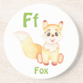 Fox personalisieren ABC: Buchstabe F - Ihren Namen Getränkeuntersetzer