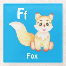Fox personalisieren ABC: Buchstabe F - Ihren Namen Glasuntersetzer