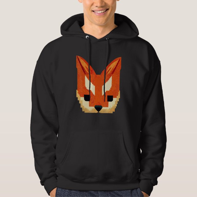 Fox Pixel 8 Bit Retro Video Game Hoodie (Vorderseite)