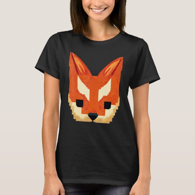 Fox Pixel 8 Bit Retro Video Game T-Shirt (Vorderseite)