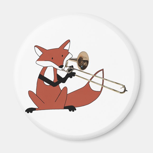 Fox Playing the Trombone Magnet (Vorne)