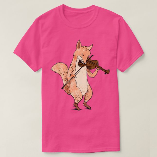 Fox Playing Violine Niedlich Funny Violin Player G T-Shirt (Design vorne)