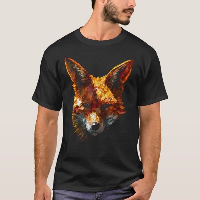 Fox Polygon  Art Animal Fox T-Shirt (Vorderseite)