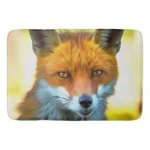 Fox Portrait Realistische Wildnis Kunst, Dichtung Badematte